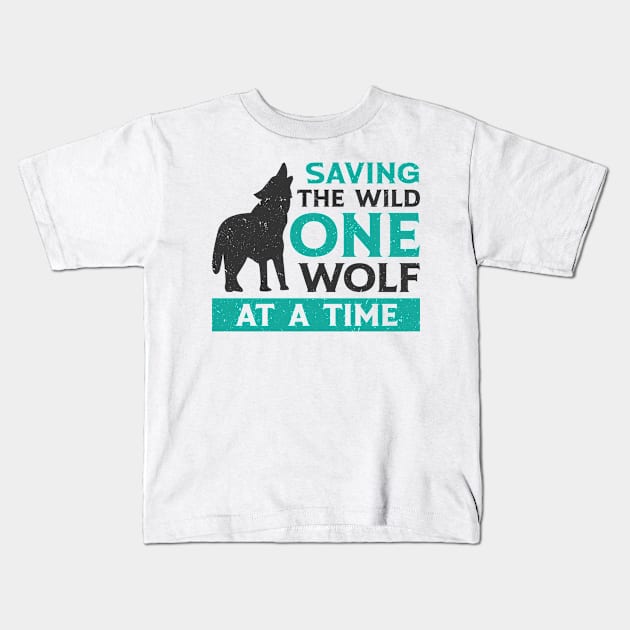 World Wildlife Day Wolf Art Wildlife Conservation Wolf Kids T-Shirt by Tom´s TeeStore